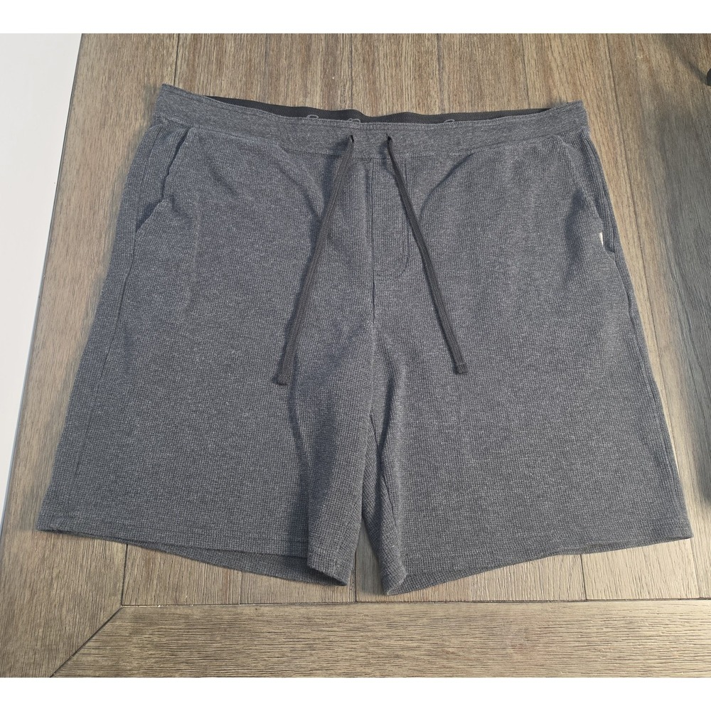 Eddie Bauer Mens Thermal Lounge Shorts Knit Stretch Size XXL Gray Lightweight